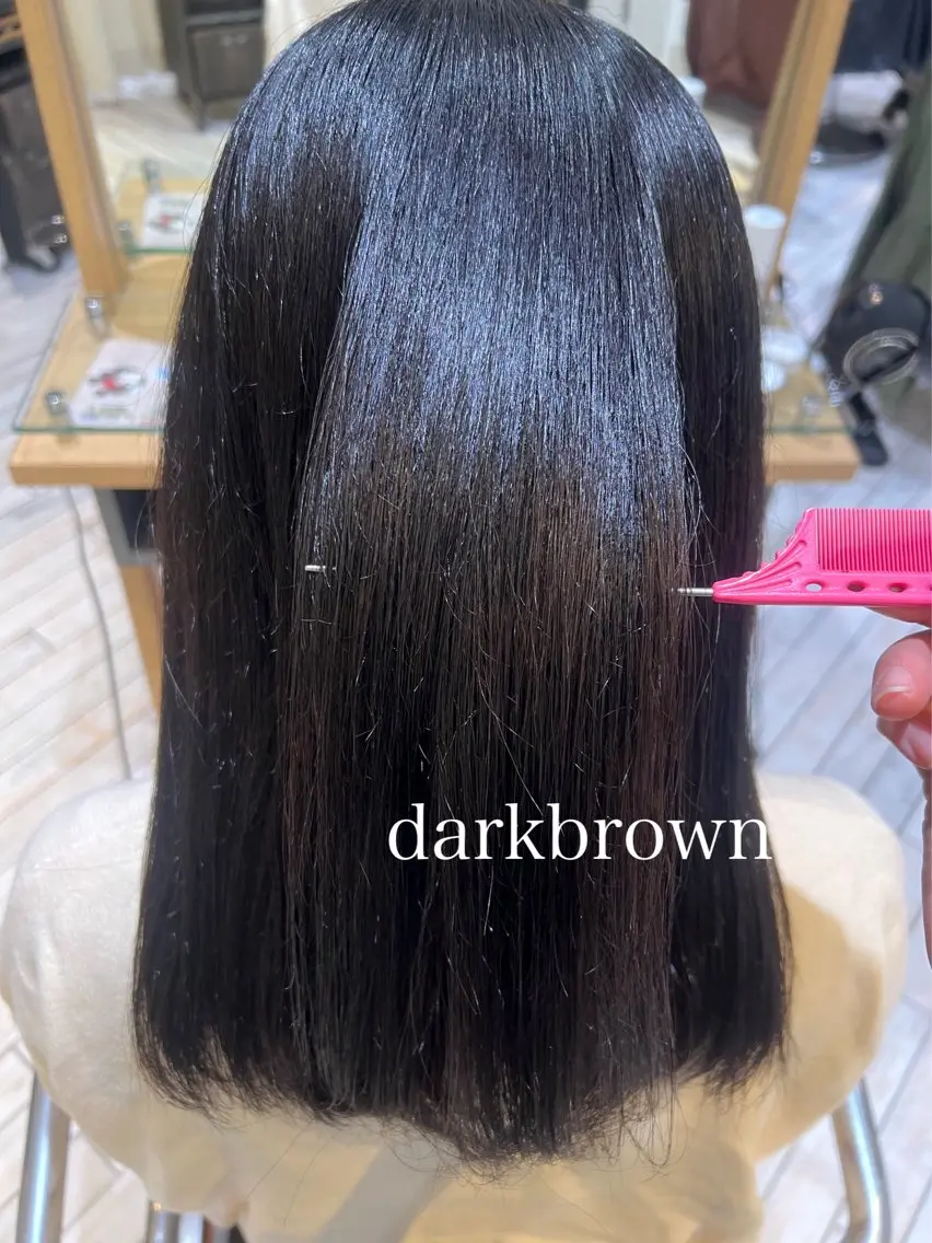 ロング カラー ブラウンカラー ダークブラウン ヘアカラー サエ💎横浜 カラーモデル募集中のヘアスタイル