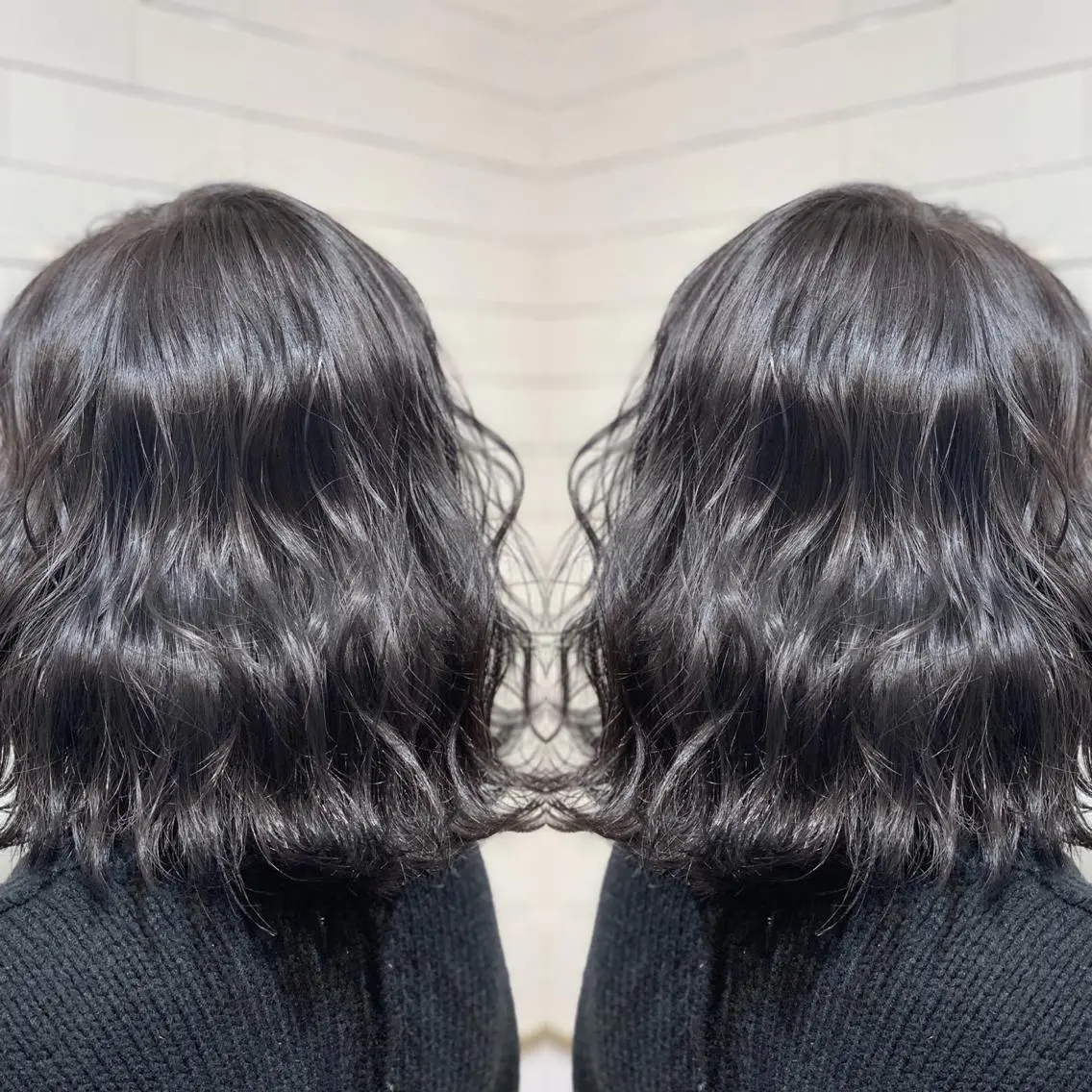 ミディアム カラー ヘアアレンジ 髪質改善×ハイトーン 中田啄也のヘアスタイル
