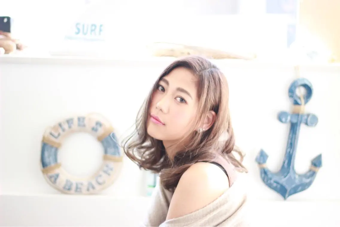 ロング 外国人風カラー ハイライト 代表 しみず としやのヘアスタイル
