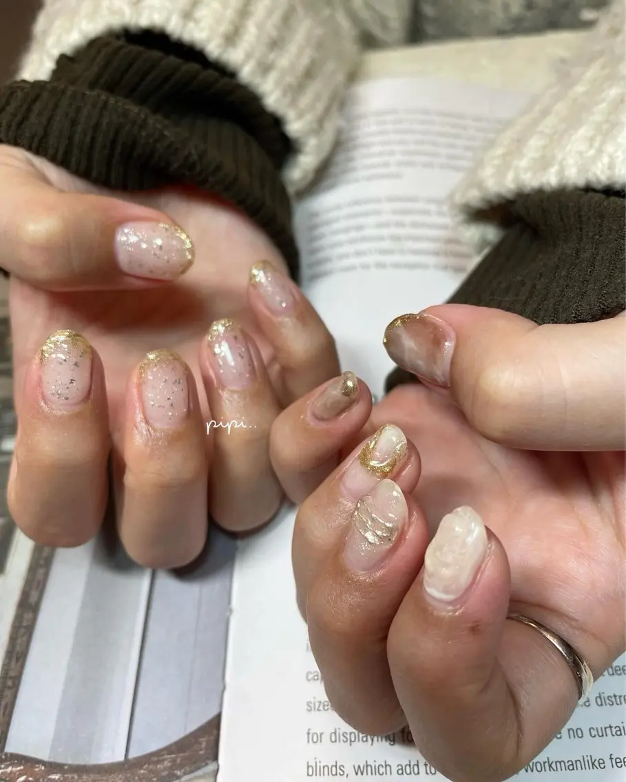 ミディアム クリスマス pipi ..のネイルデザイン