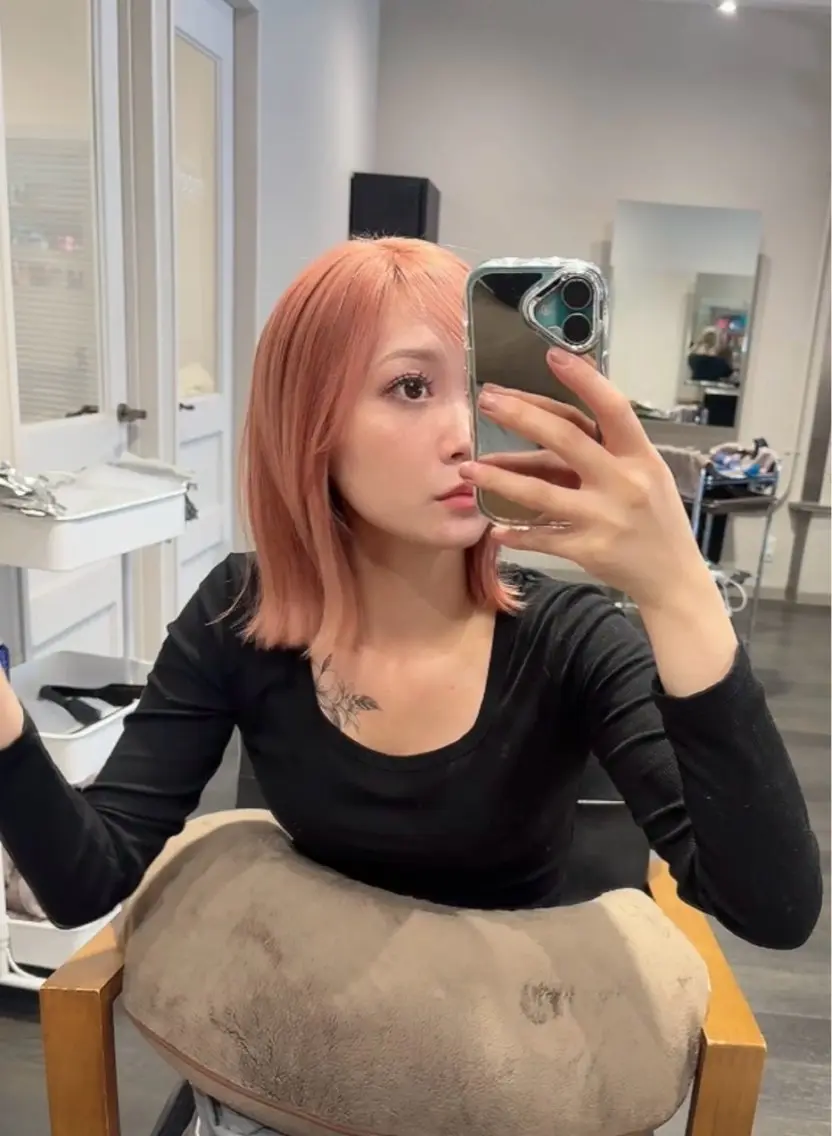 ミディアム カット ヘアカラー トリートメント 前田 菜奈子のヘアスタイル