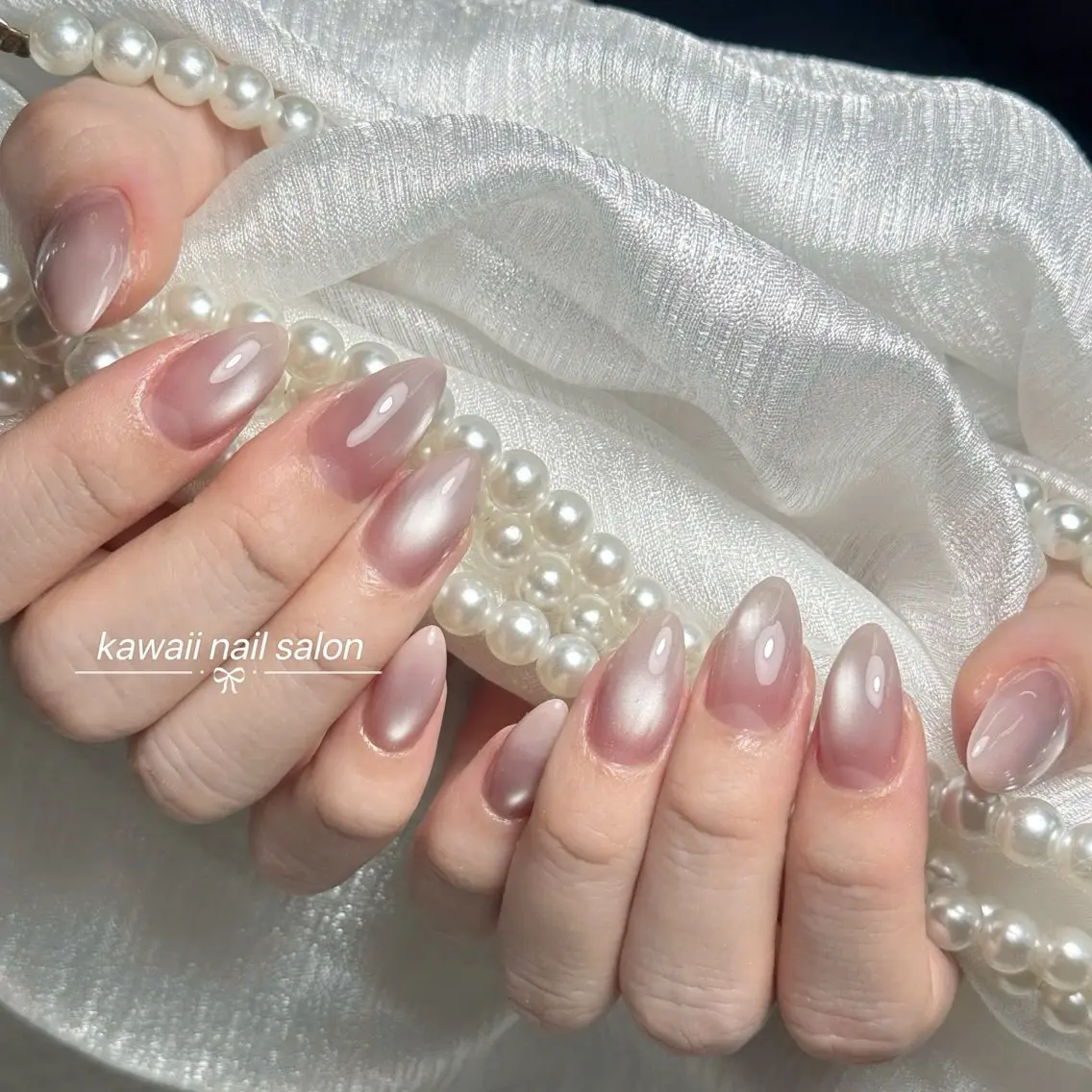 ネイル チークネイル ドット フレンチネイル 韓国ネイル レース Kawaii _Nailのネイルデザイン