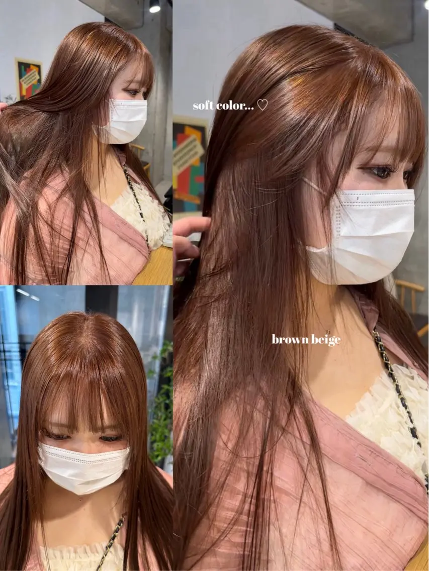 ミディアム ヘアカラー ︎🤎W color MIYU‎🤎のヘアスタイル