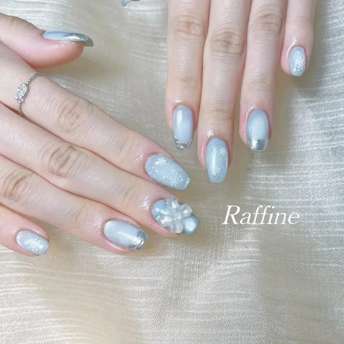 ネイル ハンドネイル RAFFINE haru🦋🩵のネイルデザイン