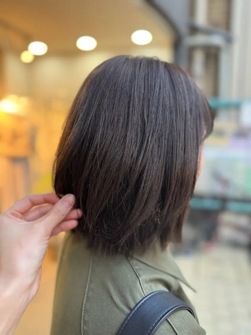 ミディアム カラー アッシュ ブリーチ 透明感カラー ダブルカラー ブリーチなしカラー ヘアカラー たなか あいり【自由が丘】のヘアスタイル