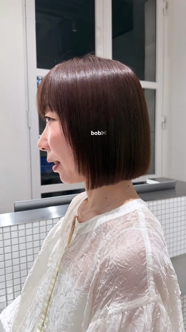 ショート ヘアカラー トリートメント おしゃれボブ/暖色 カラー🧶いろはのヘアスタイル