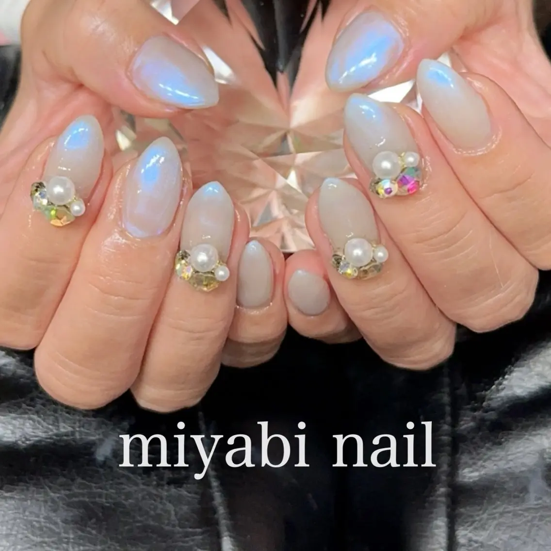ネイル オーロラネイル ミラーネイル 持ち込み オフィスネイル ピンク miyabi nail 桂川駅近くのネイルデザイン