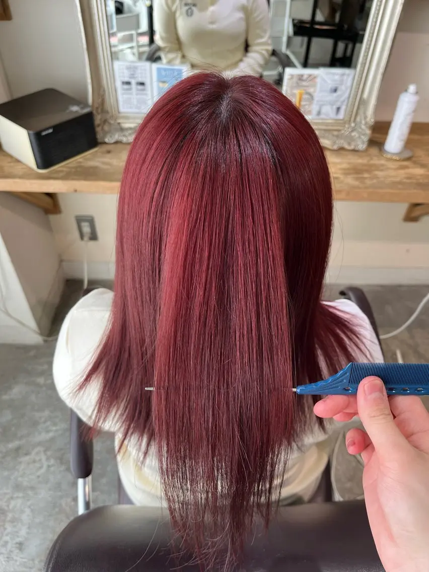 セミロング カラー ヘアカラー トリートメント フェザーパーマ🌙 毛流れ yuzukiのその他イメージ