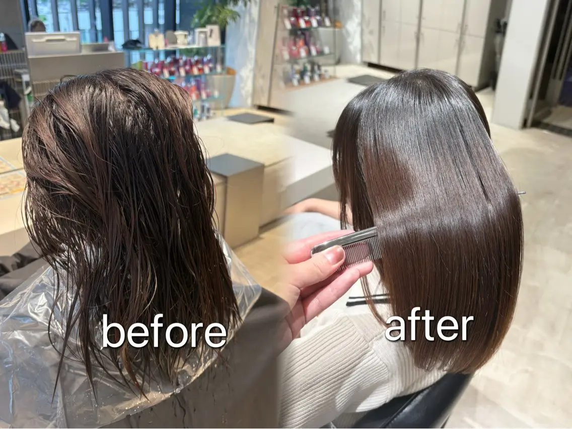 セミロング カット 縮毛矯正 トリートメント 縮毛矯正/髪質改善/ HARUのヘアスタイル
