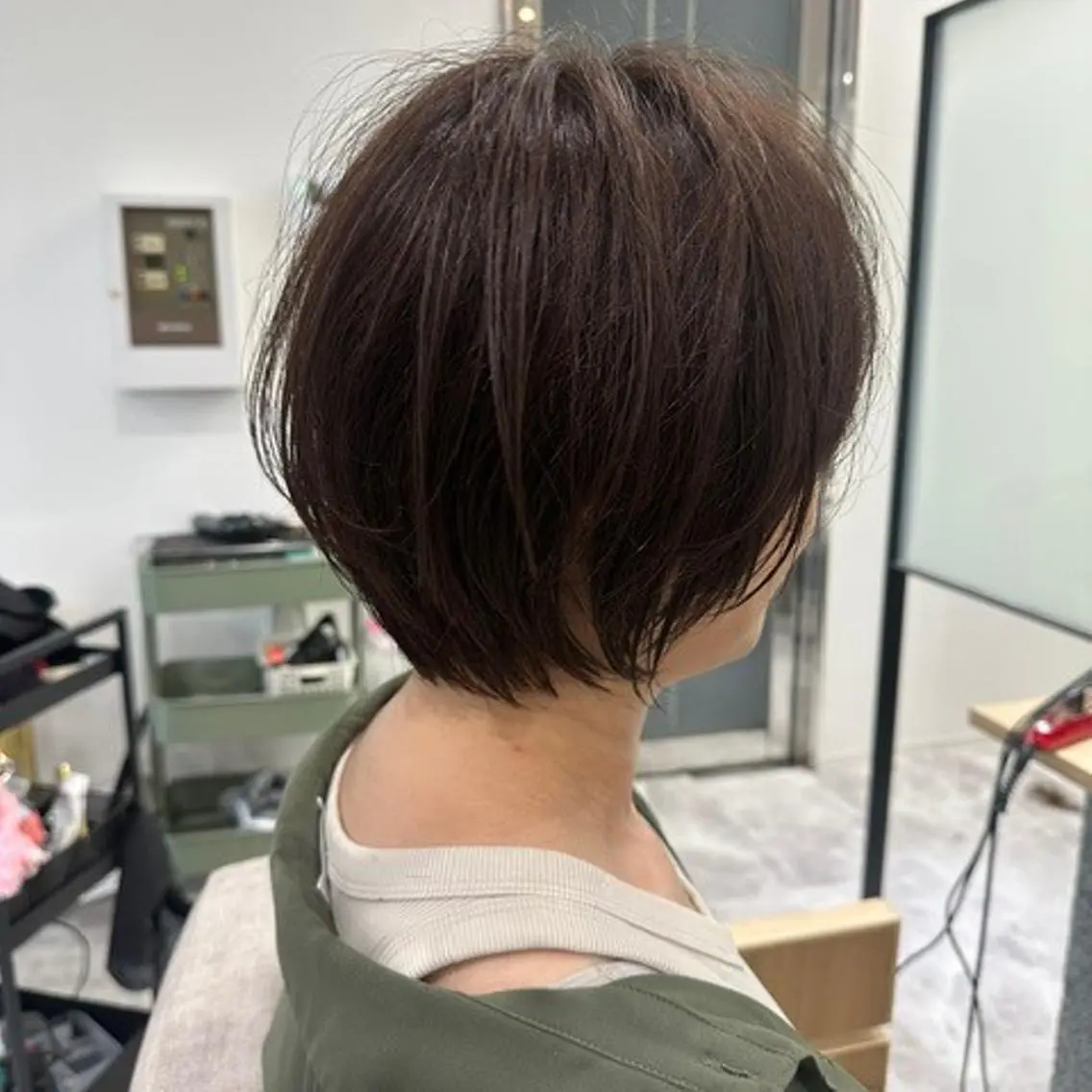 ショート ショートボブ ボブ ハイライト 髪質改善 ショートヘア ヘアテラス エムナラテンのヘアスタイル