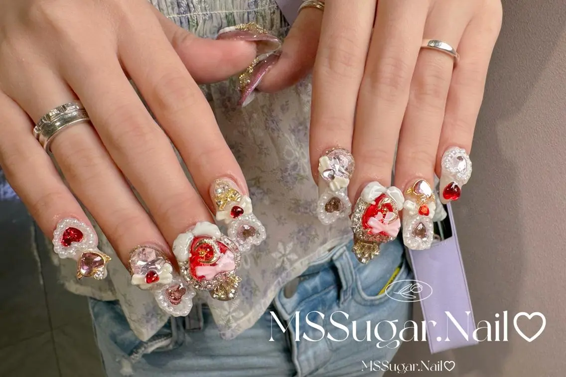 ネイル ハロウィン ロングネイル マグネットネイル スカルプネイル ネイルチップ MSSugar Nailのネイルデザイン