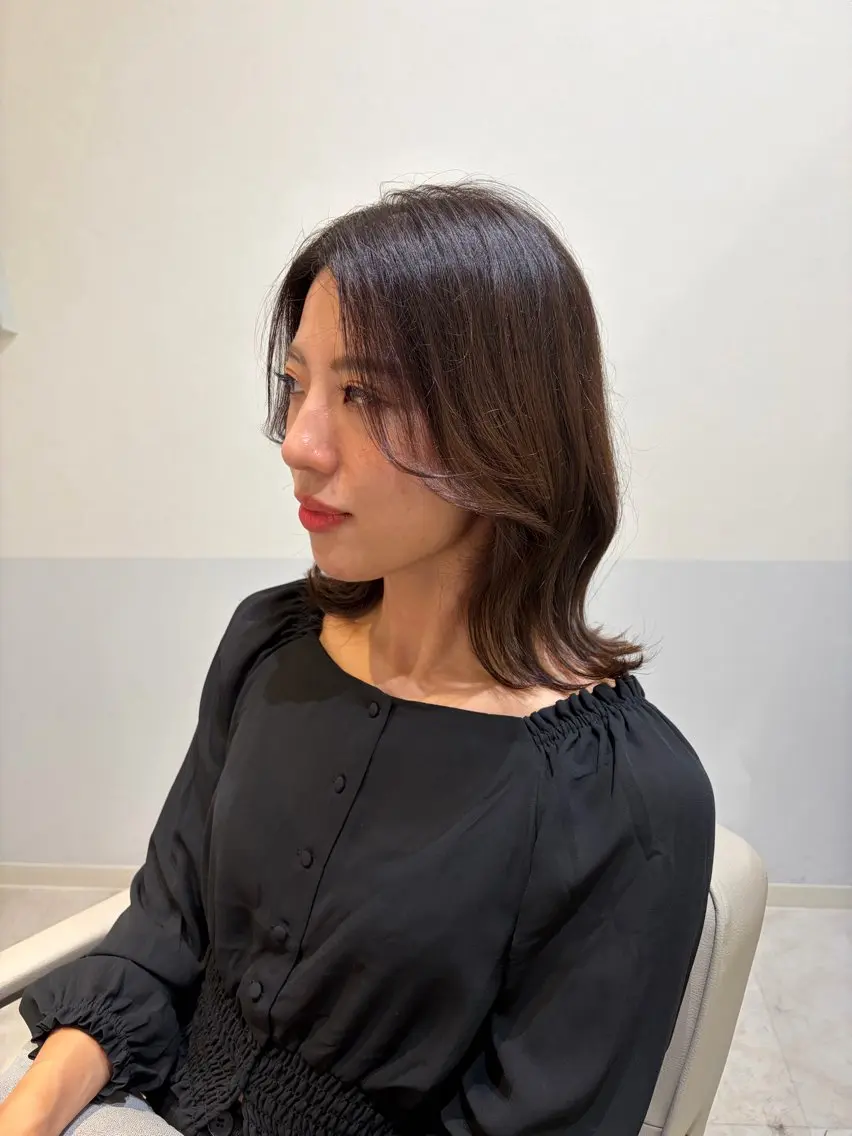 ミディアム カラー カット ヘアカラー トリートメント 韓国ヘア•艶カラー 飛鳥　薫のヘアスタイル