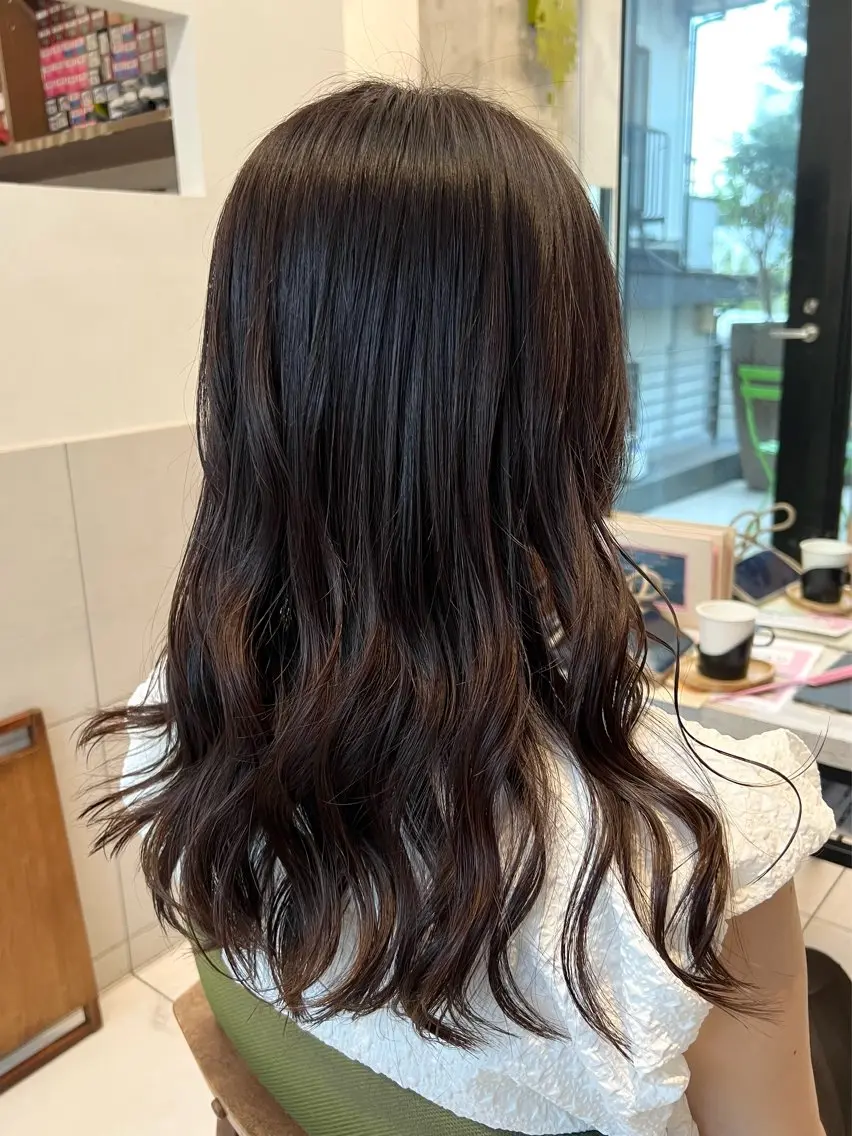 ロング カラー ブラウンカラー チョコレートブラウン かわの ももな 💜ྀིのヘアスタイル