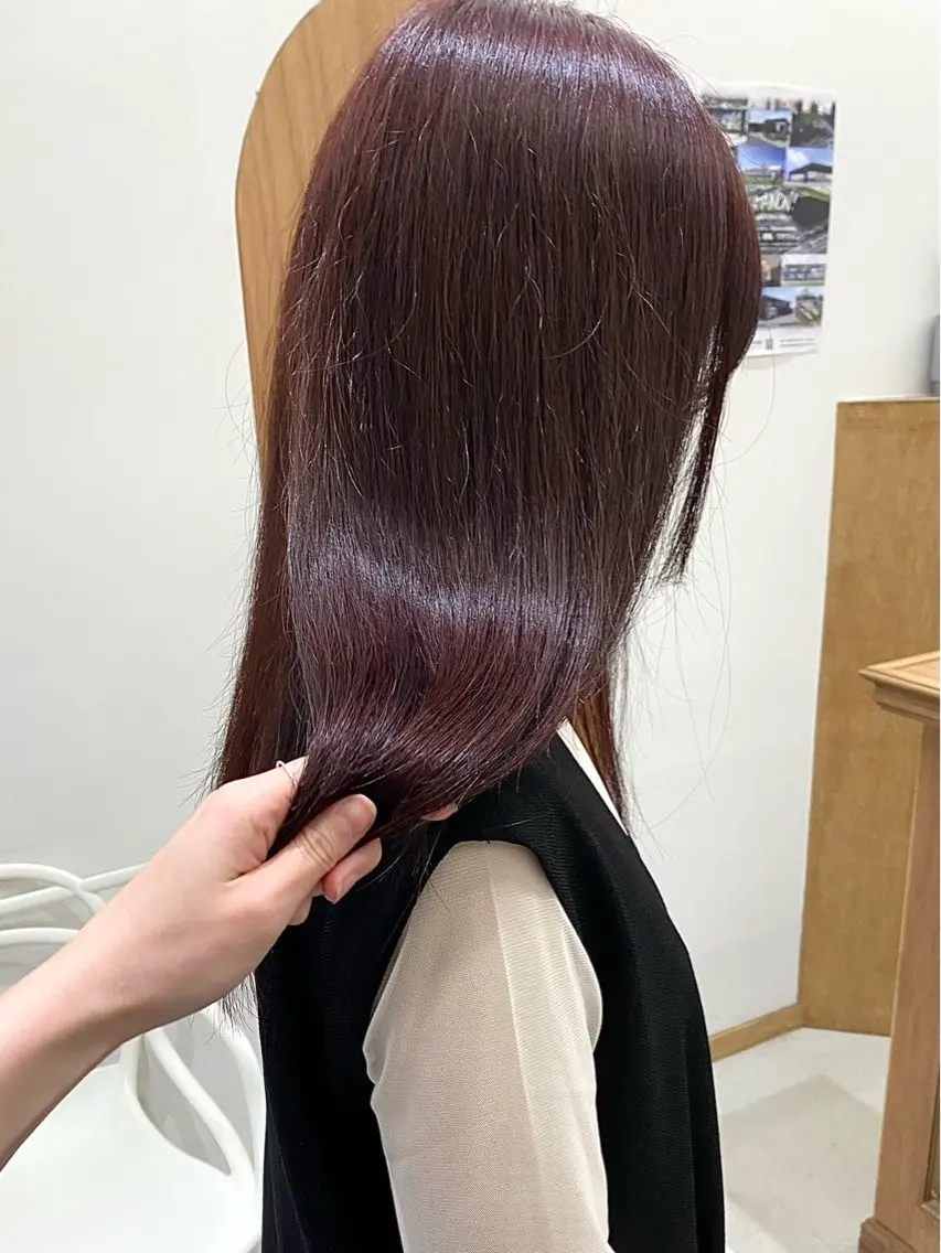 セミロング カラー ヘアアレンジ ブリーチ ラベンダーカラー ブリーチなしカラー ハル🌸柔色/ ブリーチなし/艶髪のヘアスタイル