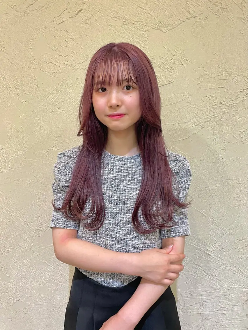 ロング カラー ピンクカラー パープルカラー ヘアカラー ハイトーン/デザイン カラー/るいのヘアスタイル