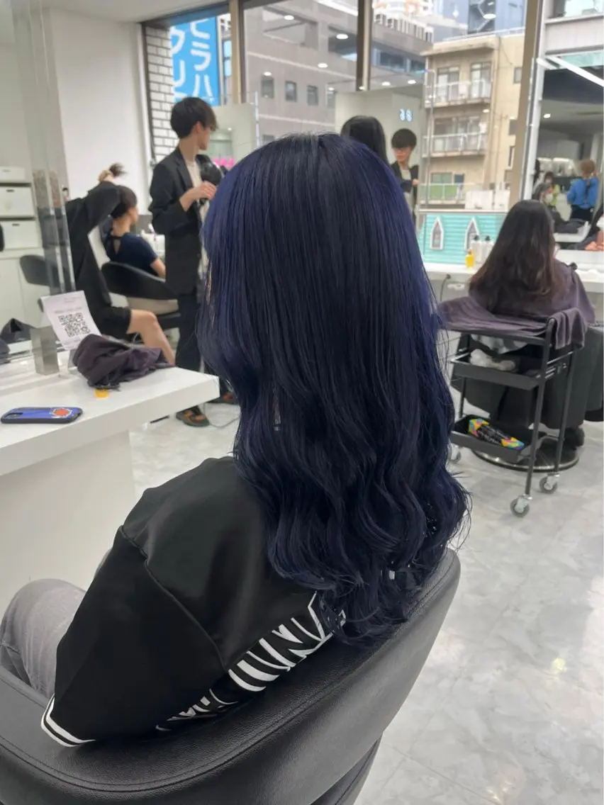 ロング カラー ブルーカラー ネイビーカラー ヘアカラー トリートメント 💖トレンド春夏 カラー💖FUTAのヘアスタイル