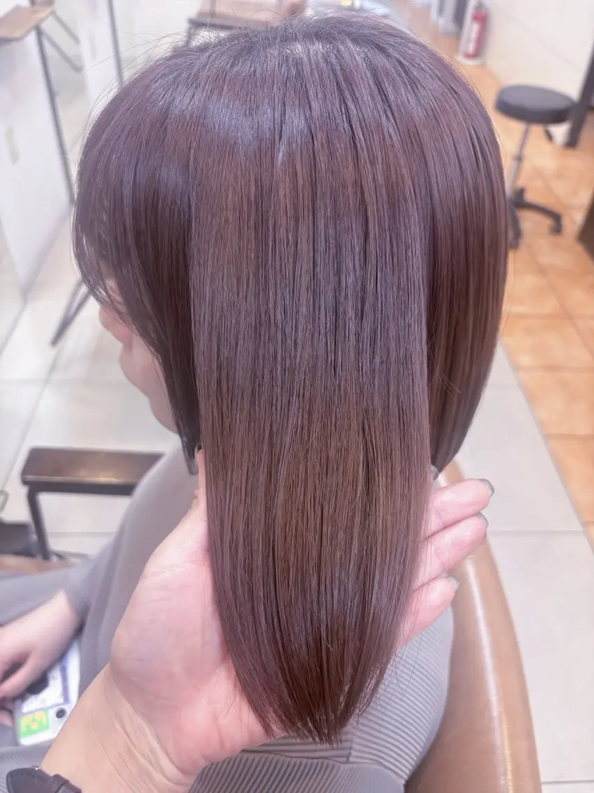 ミディアム カラー ブリーチ グレージュ ラベンダーカラー ラベンダーグレージュ ラベンダーグレー カット ヘアカラー 頭皮×髪質改善 透明感カラー💎中村のヘアスタイル