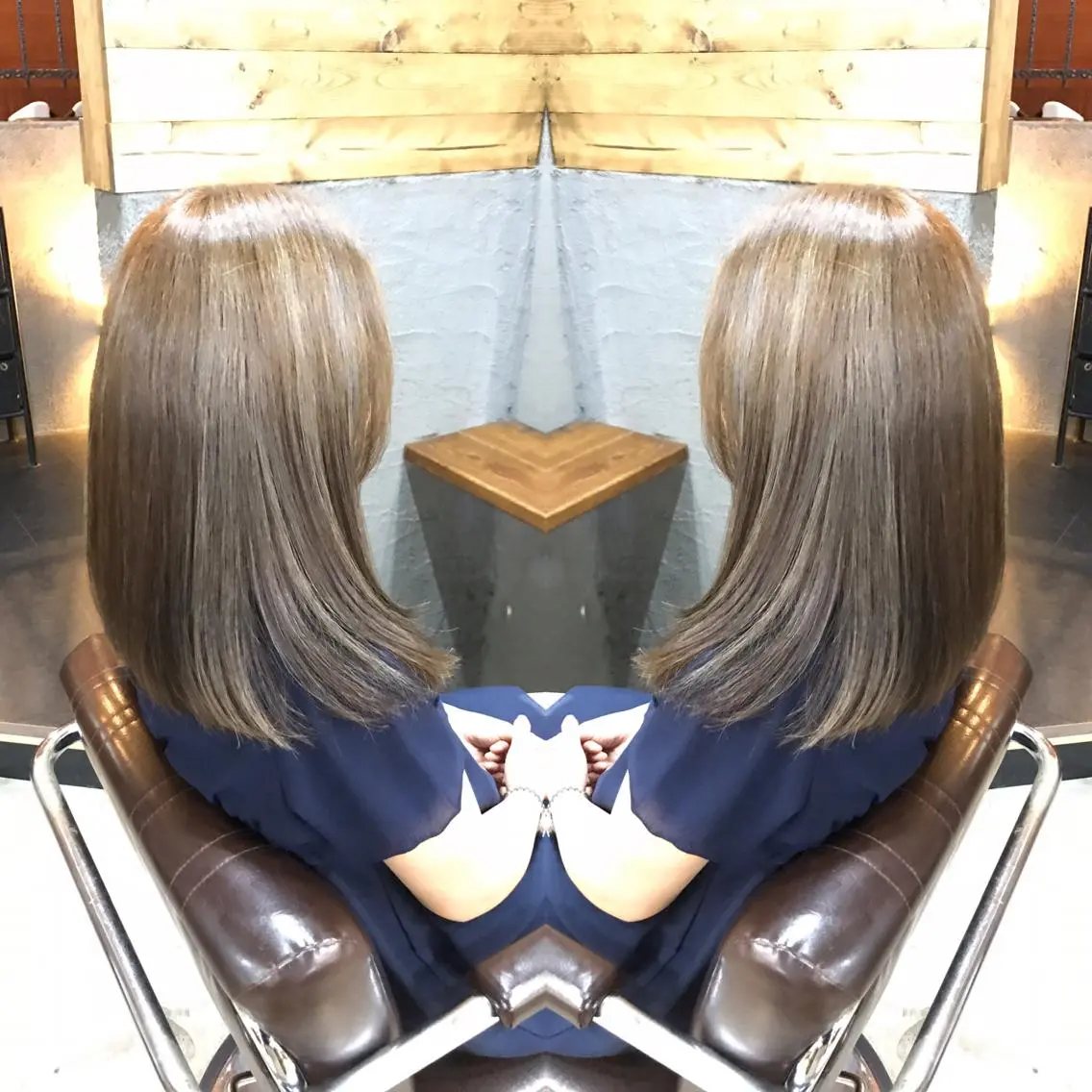 カラー グレージュ ハイライトカラー 正分 真美のヘアスタイル