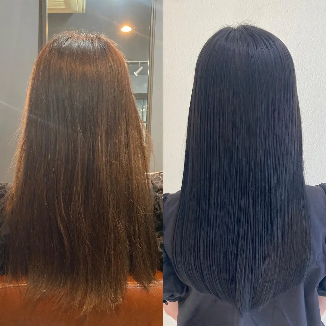 ロング カラー 黒髪 ブリーチ ブルーカラー ブルーブラック ケアブリーチ ヘアカラー 縮毛矯正 トリートメント FUGO原宿【代表】 髪質改善/イイヌマのヘアスタイル