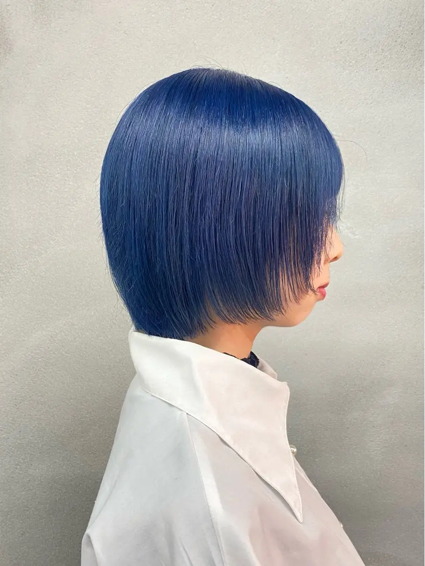 ショート カラー ブリーチ ブルーカラー 柏 デザインカラー/ レイヤー🐣シオリのヘアスタイル