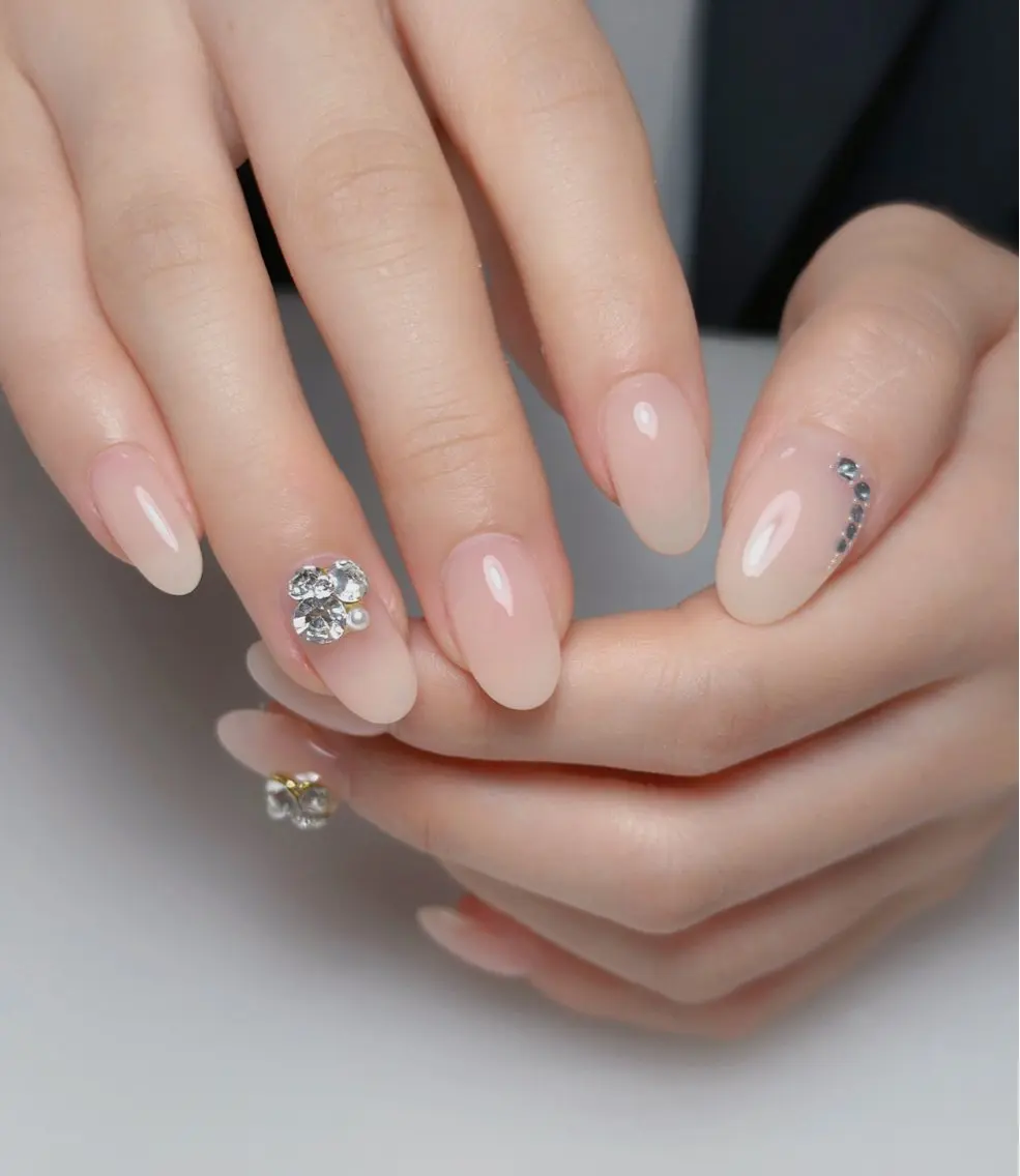 ネイル オーロラネイル 長さ出し フットネイル 韓国ネイル ラメ(グリッター) 👍thumbs up nail👍のネイルデザイン