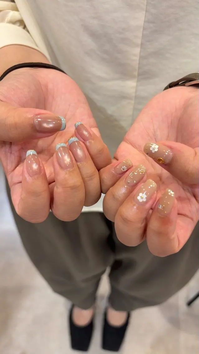 ネイル ニュアンスネイル 春ネイル ハンドネイル Sensi Suzuhaのネイルデザイン