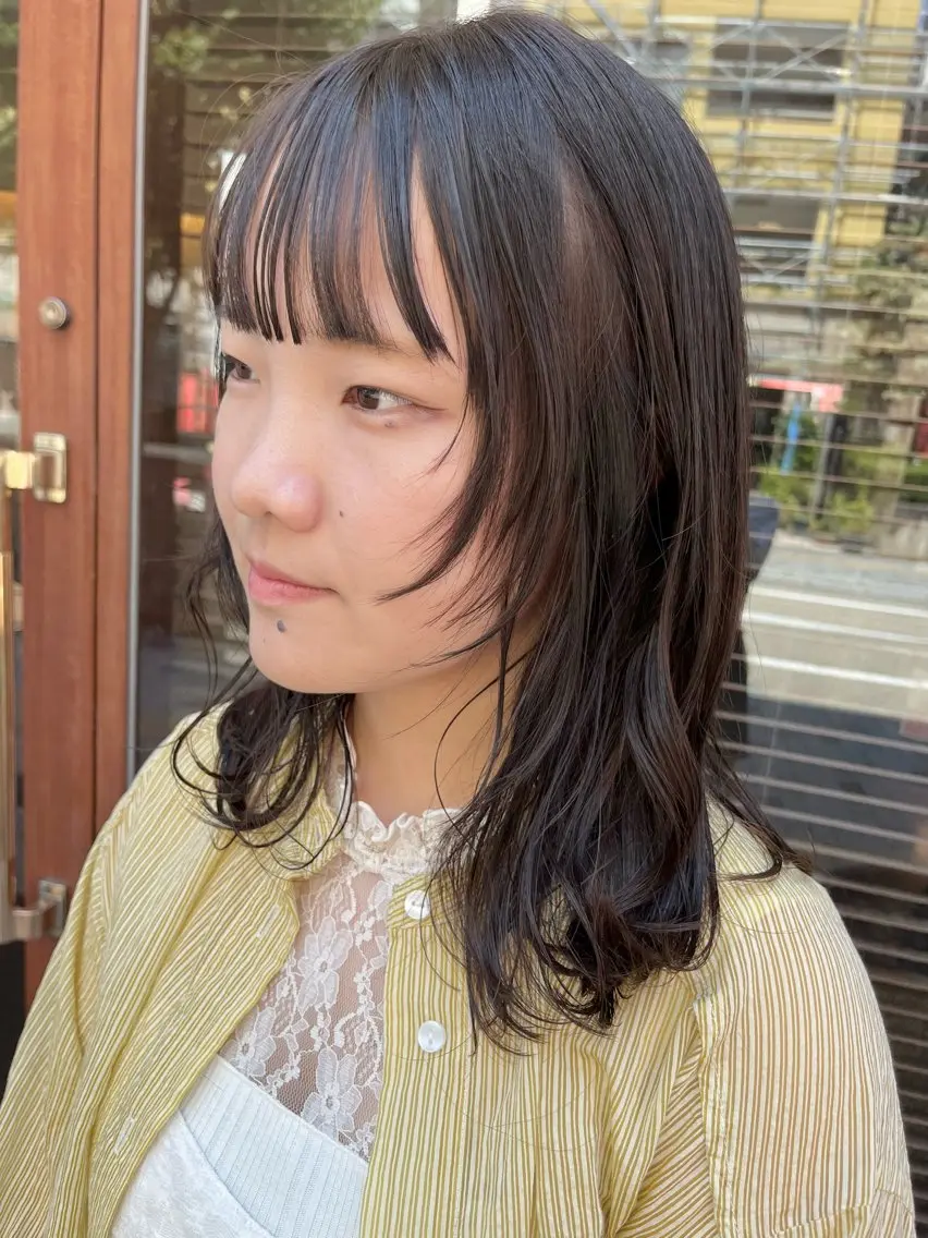 セミロング カラー パーマ カット ヘアカラー トリートメント 溝口 ひなこのマツエク・マツパデザイン
