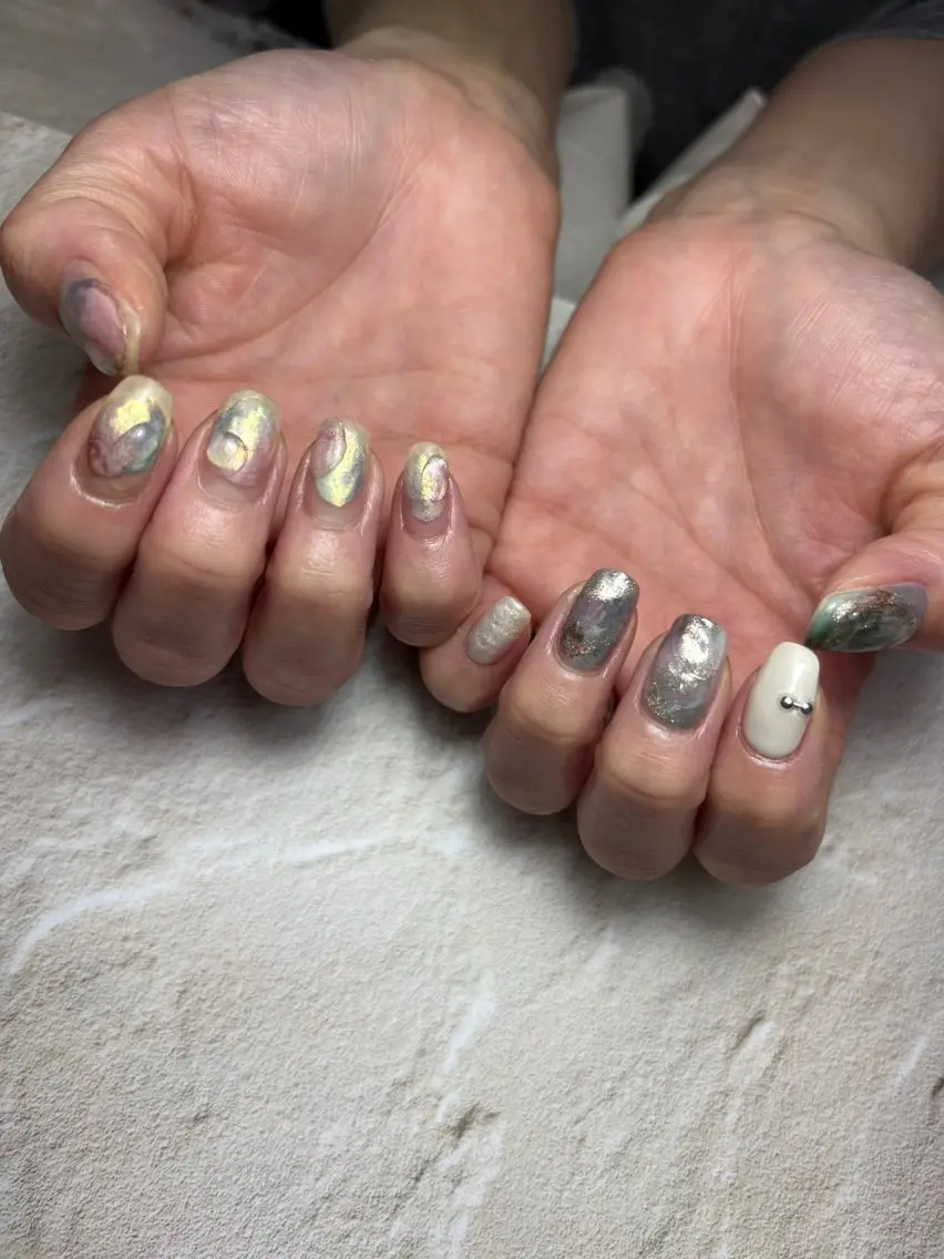 ネイル 持ち込み ニュアンスネイル ハンドネイル nailsalon Maru.のネイルデザイン