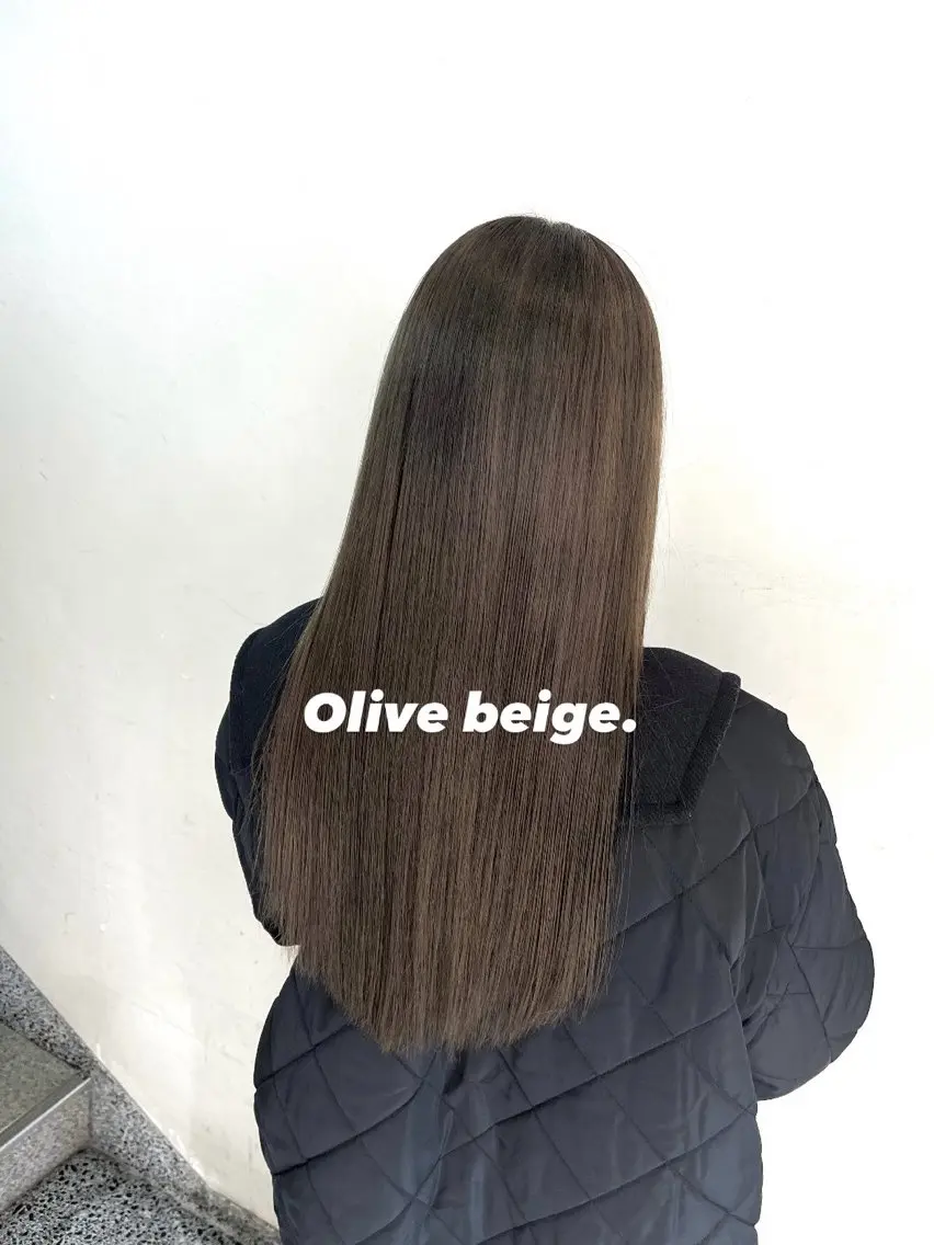 ロング カラー ベージュカラー オリーブベージュ 横浜/カットモデル 佐藤桃香 🦥のヘアスタイル