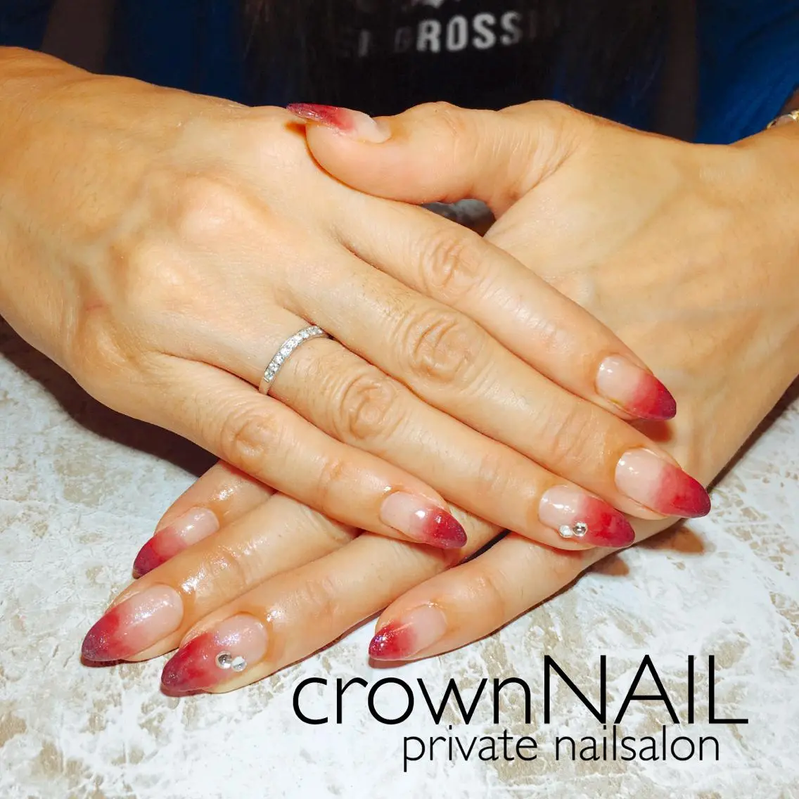 ネイル ボルドー 長さ出し グラデーション ensowa✱laf NAILのネイルデザイン