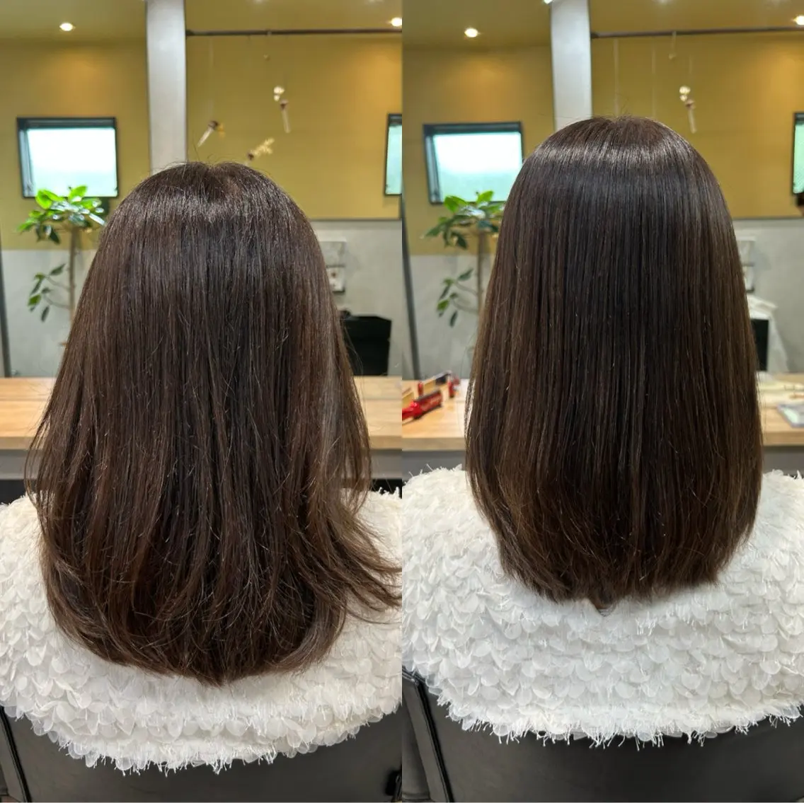 ミディアム パーマ 髪質改善 ストレートパーマ カット 縮毛矯正 トリートメント hub hair レイヤー/ナチュラルのヘアスタイル