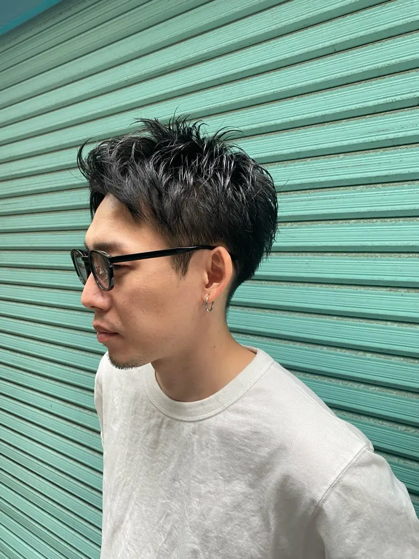 ショート カラー パーマ メンズ ショートヘア ✴︎赤み除去カラー daichi✴︎のヘアスタイル