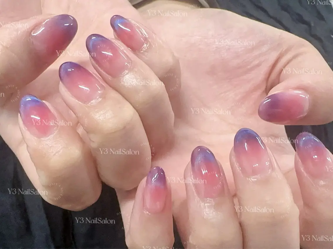 ネイル チークネイル フレンチネイル 氷ネイル・うるうるネイル マグネットネイル マグネットフレンチ ハンドネイル Y3 NailSalonのネイルデザイン