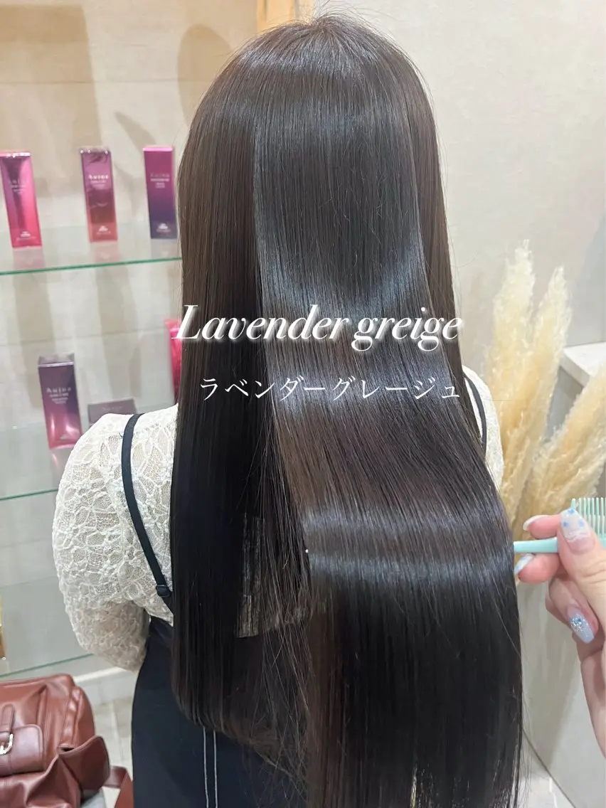 ロング カット ヘアカラー 縮毛矯正 るな/透明感カラー/ 髪質改善/ワンホンのヘアスタイル