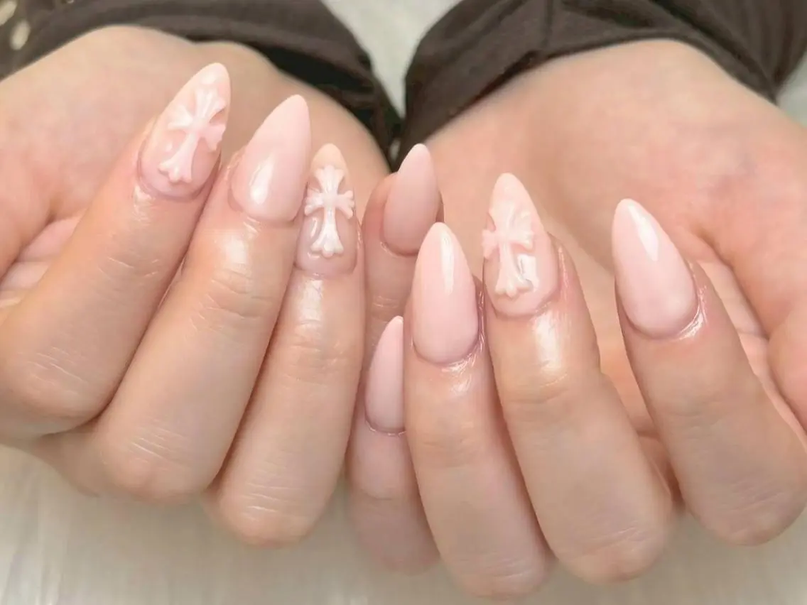 ネイル ジェルネイル 韓国ネイル パラジェル ワンホンネイル 心花 𝜗𝜚 西川口Nailのネイルデザイン
