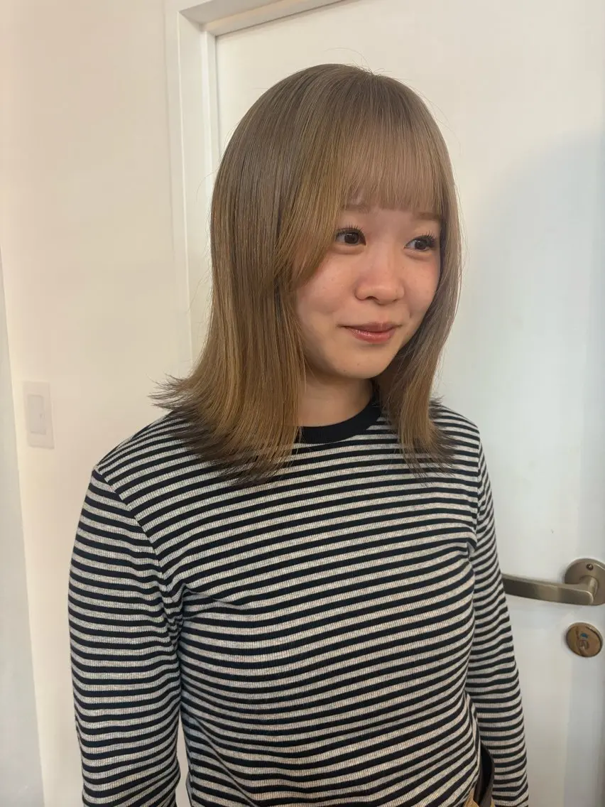 ミディアム カラー デザインカラー ヘアカラー ichika/福岡 /透明感カラー🤎のヘアスタイル