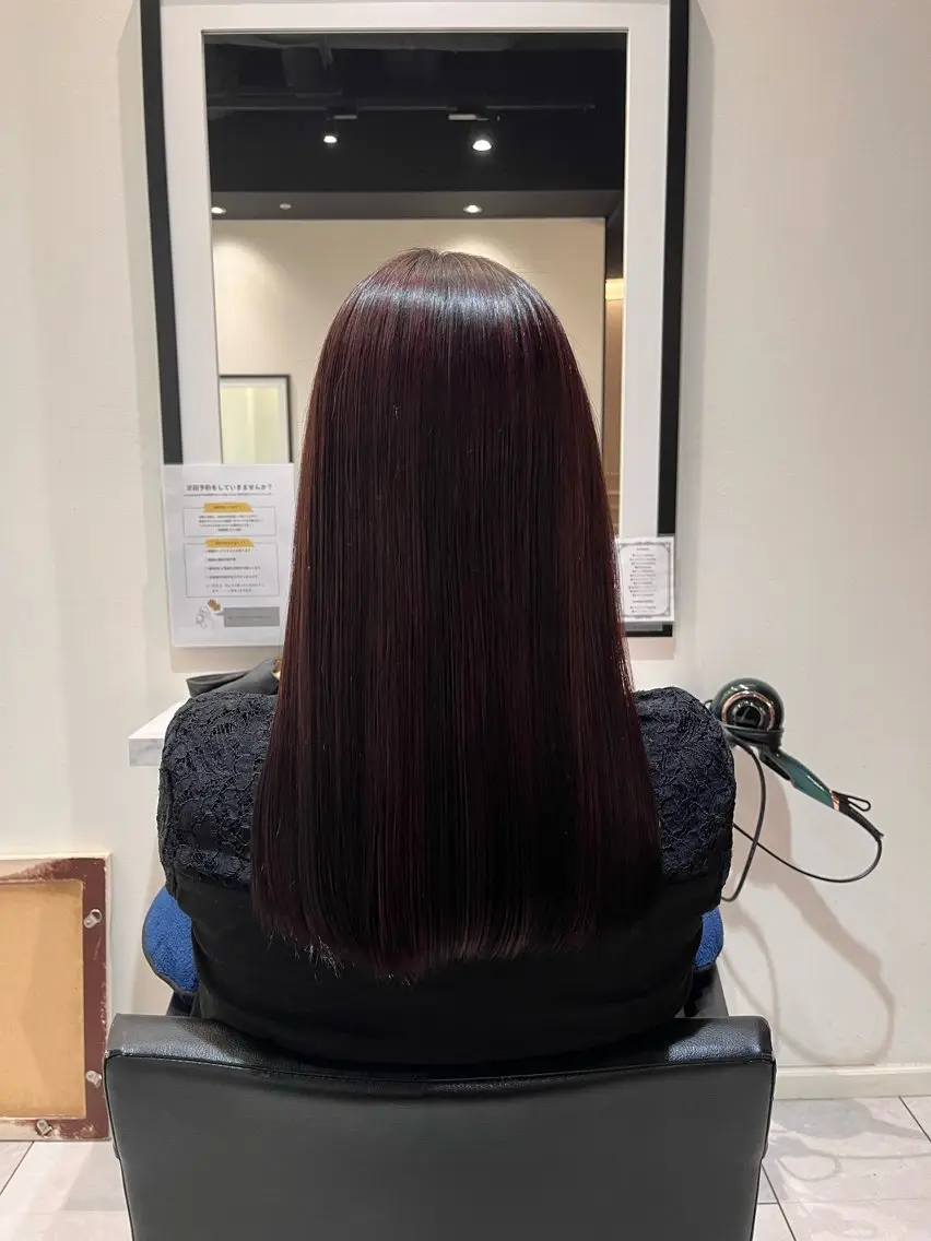 ロング カラー 中原 優美のヘアスタイル