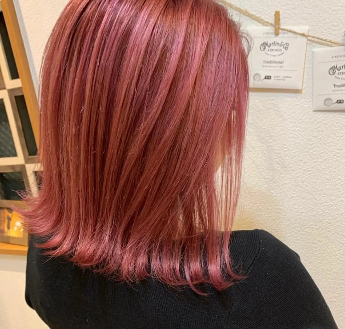 セミロング カラー ブリーチ 透明感カラー 武田 悠生乃のヘアスタイル