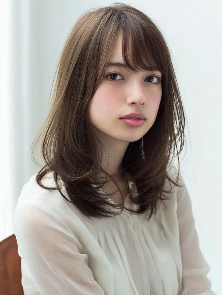 ロング 縮毛矯正 絶対綺麗な暖色カラー 🎯あります✨増渕✨のヘアスタイル