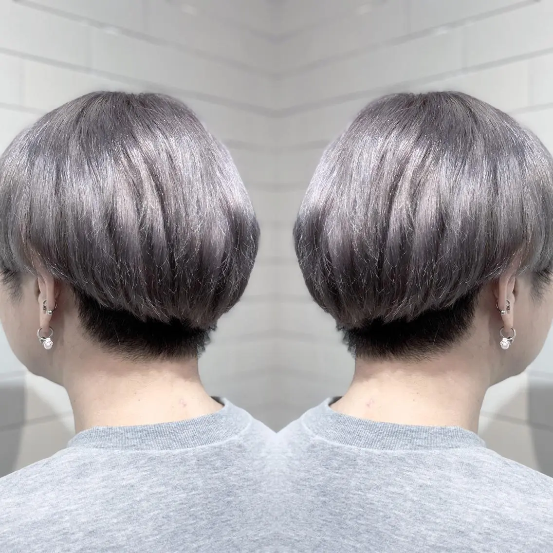 ショート カラー ヘアアレンジ 髪質改善×ハイトーン 中田啄也のヘアスタイル