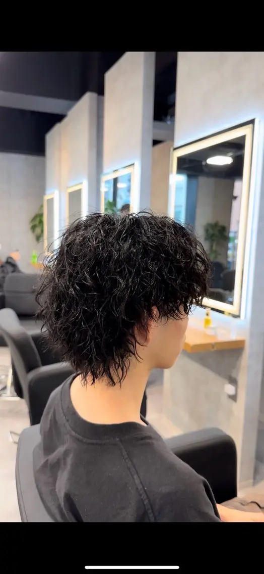 ショート カラー パーマ メンズ カット パーマ メンズ特化 👑YUTAのヘアスタイル