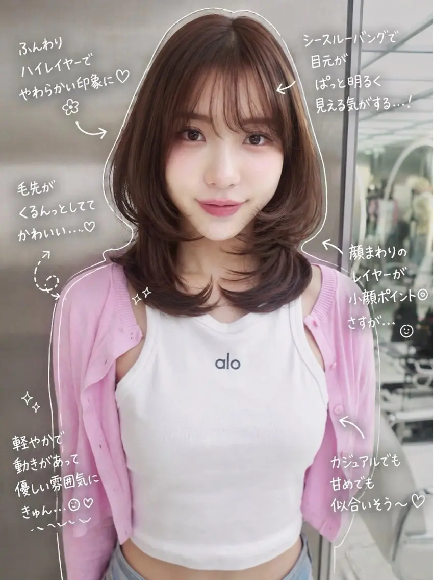 ミディアム ハッシュカット ハイレイヤー レイヤーカット カット 【大宮】一日限定 ハイレイヤーカットのヘアスタイル