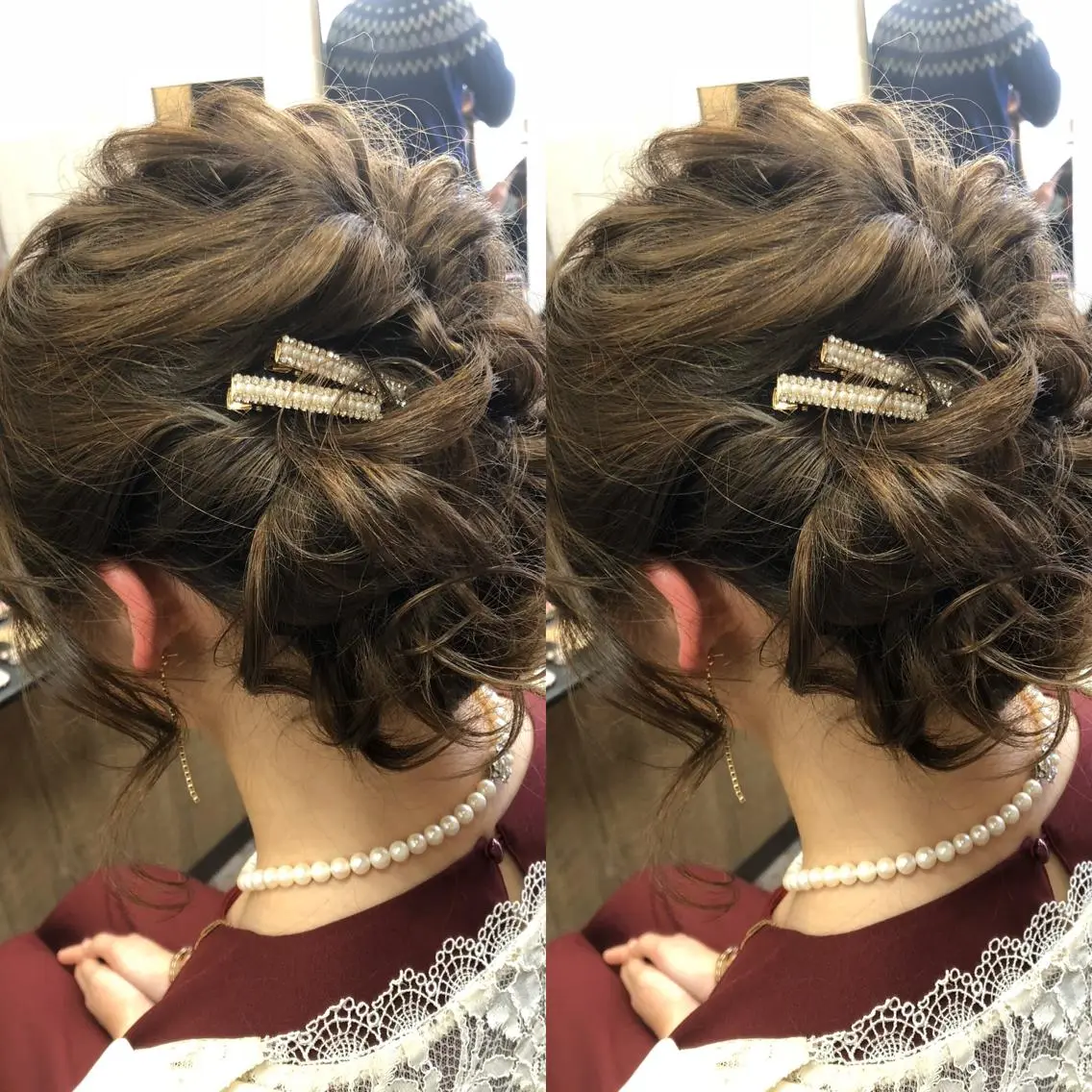 ミディアム ヘアアレンジ ヘアセット ヘアサロンオスカー 岸和田蛸地蔵店のヘアスタイル