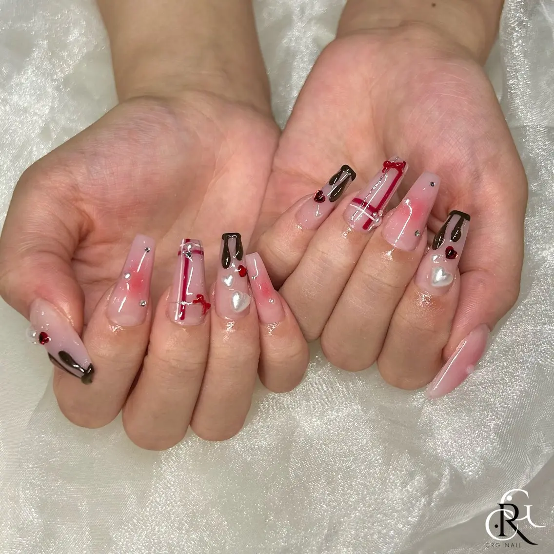 ロング ハンドネイル 美フォルムスカルプ✨ RENAのネイルデザイン