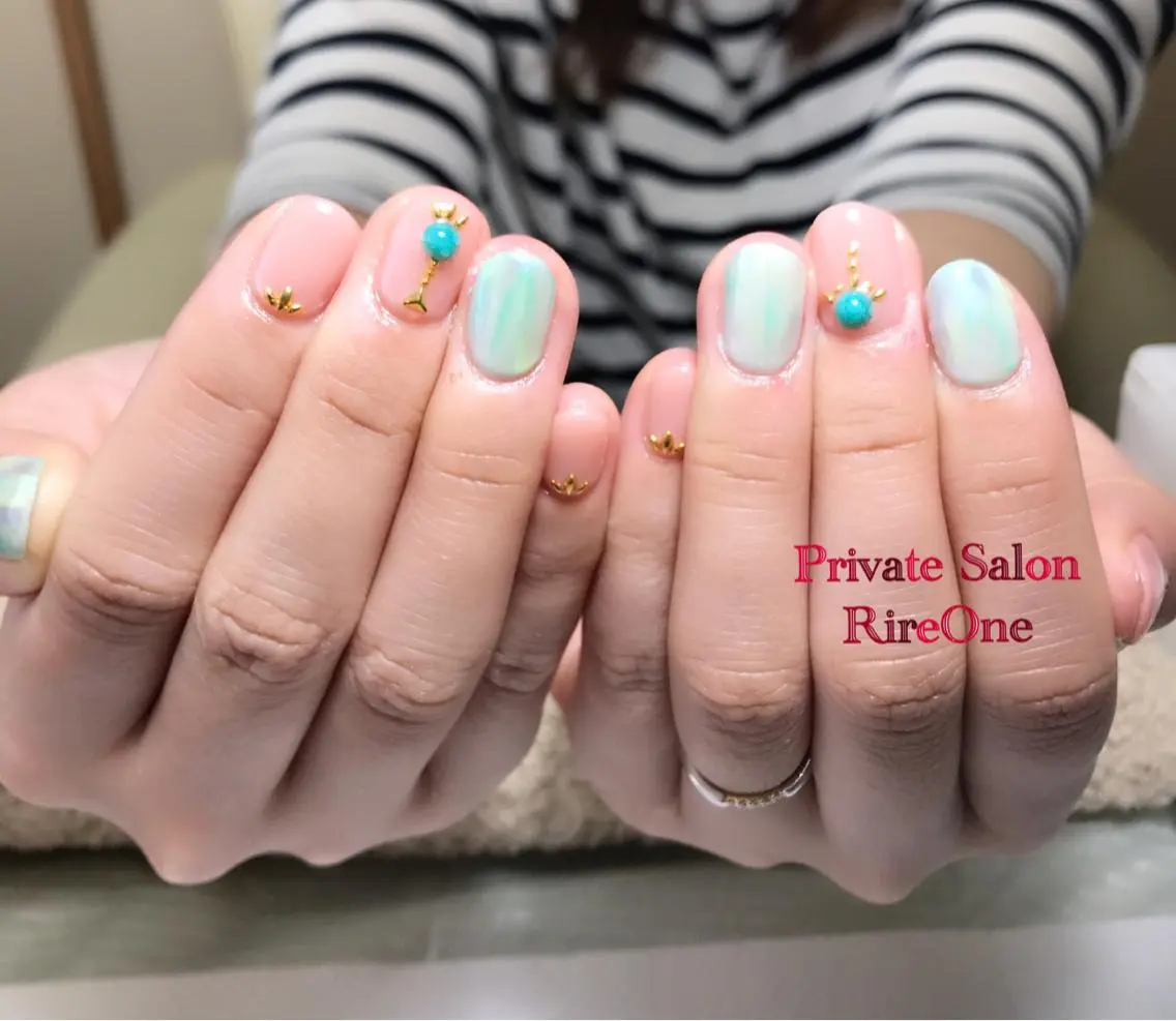 ネイル グリーン RireOne ~リルワン~のネイルデザイン