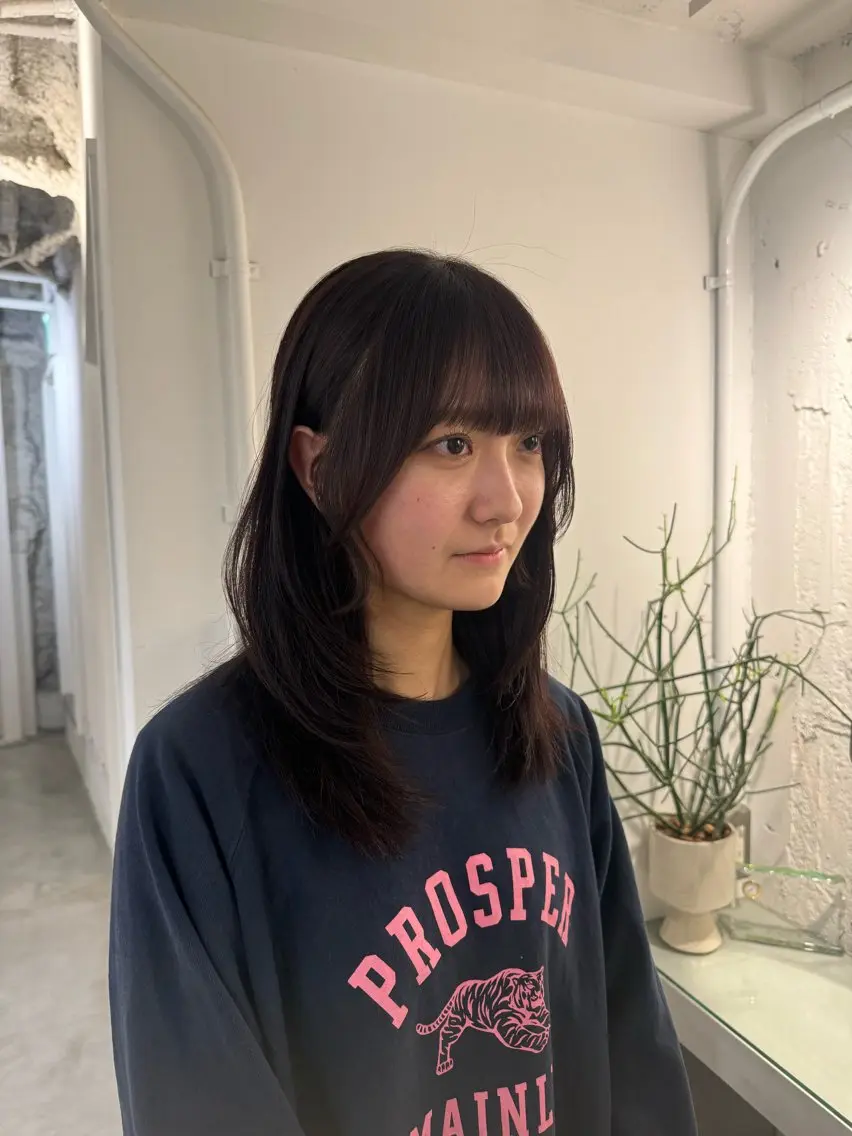 セミロング カット ヘアセット 新宿/顔周りカット +レイヤー=しずく♩のヘアスタイル