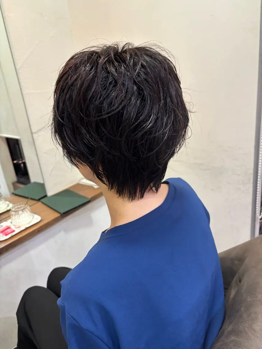 ショート カラー パーマ ショート・パーマ・デ ザインカラー/むつみのヘアスタイル