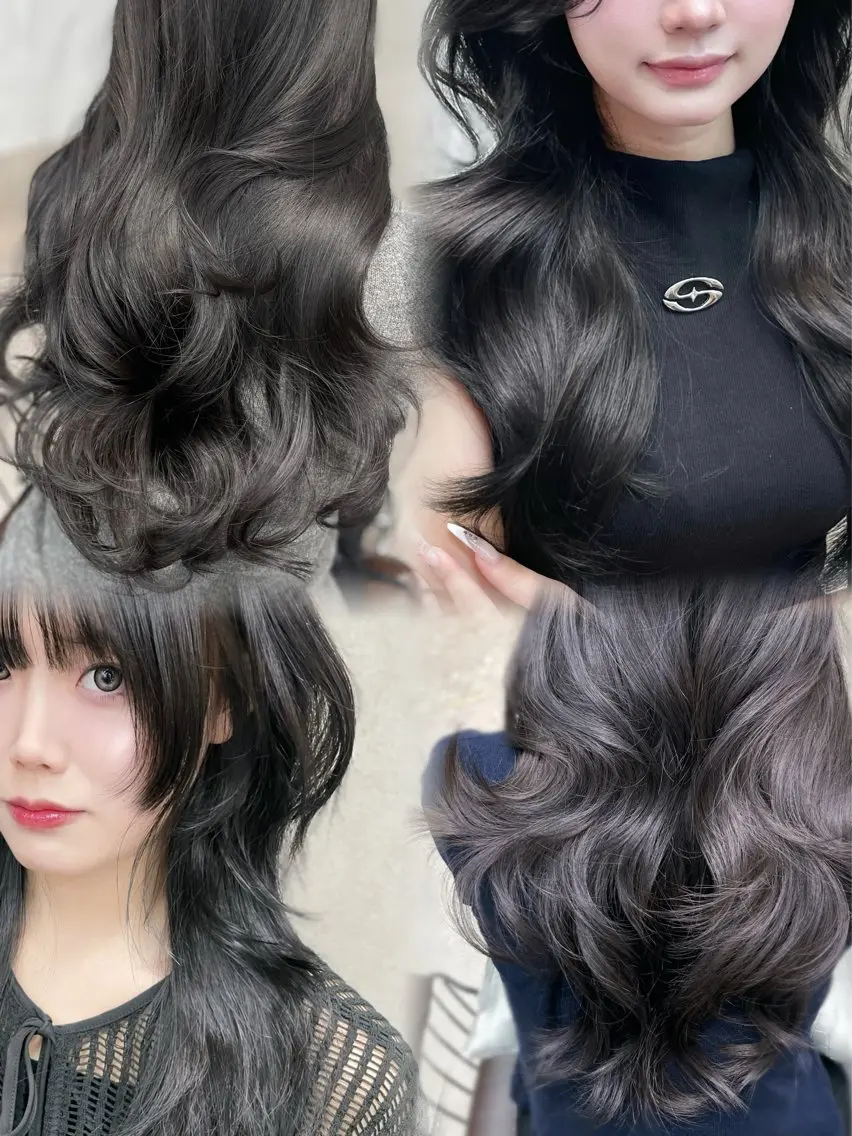 セミロング ヘアカラー MOE 福岡韓国ヘア✧︎のヘアスタイル