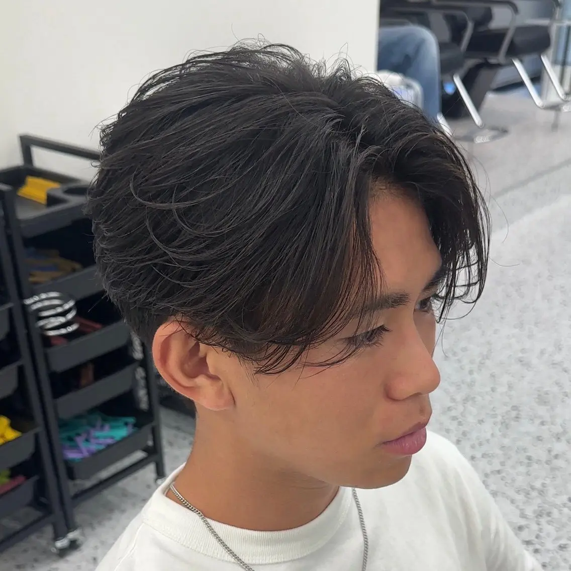 ショート カラー パーマ メンズ特化／ツイスパ ／波巻き／松本真生のヘアスタイル