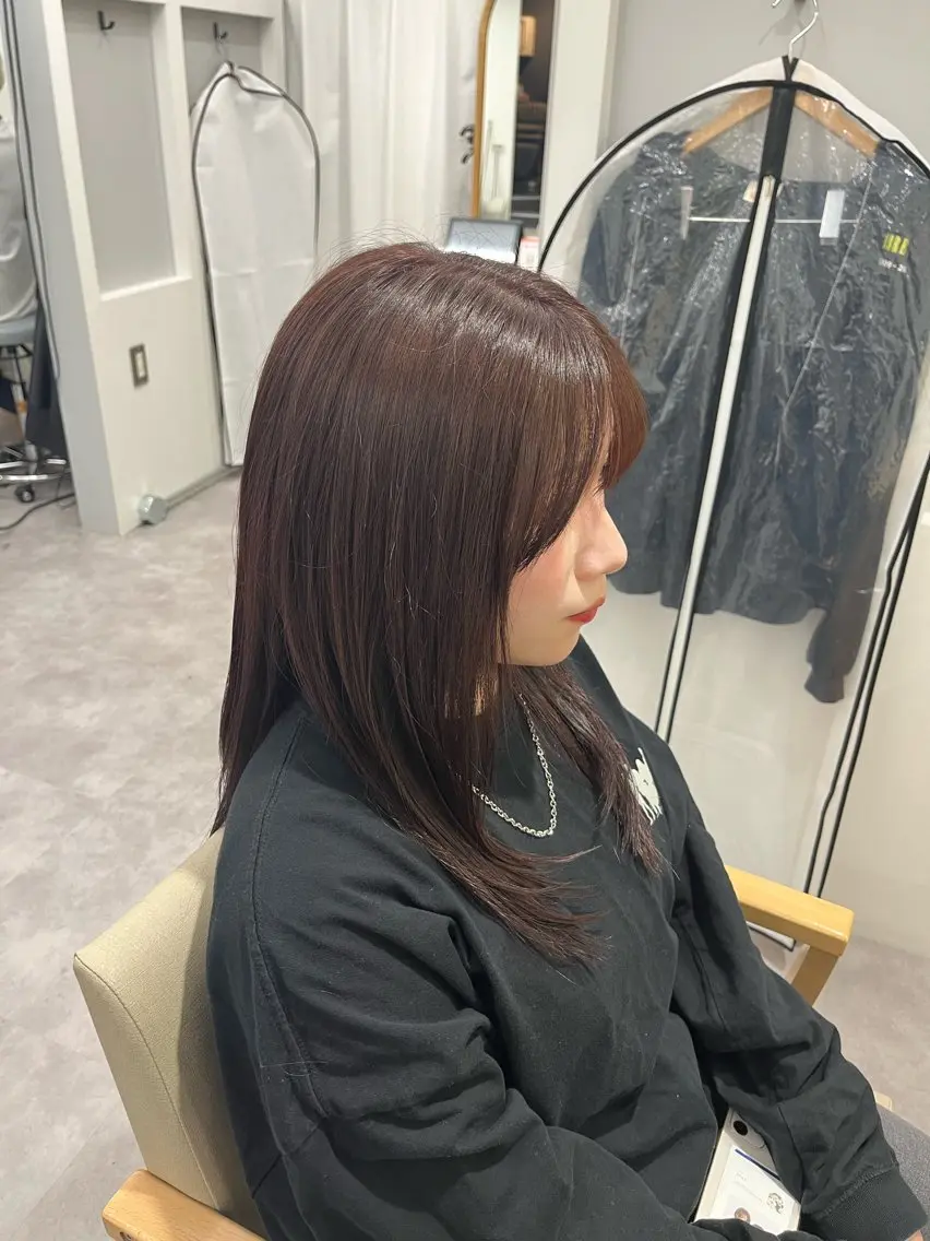 ミディアム カラー ブリーチ 透明感カラー ブリーチなしカラー orente 表参道 mayukiのヘアスタイル